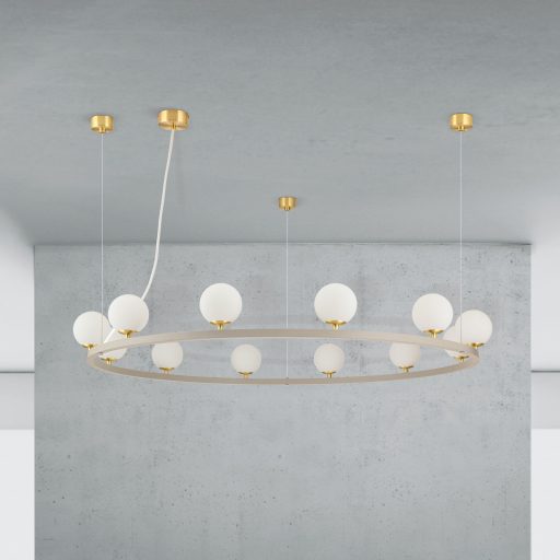 TUMBLER modern függőlámpa, khaki, felfelé világító, Ø120 cm