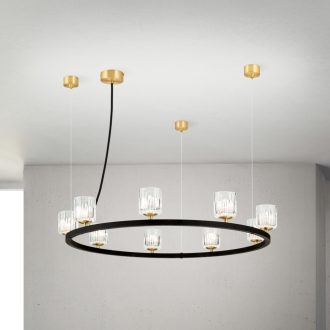 TUMBLER modern függőlámpa, fekete, Ø85 cm