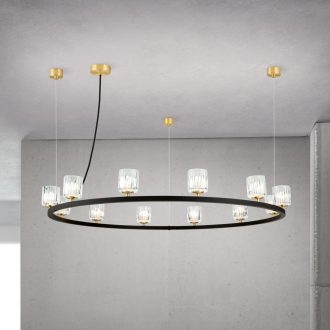 TUMBLER modern függőlámpa, fekete, Ø115 cm