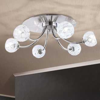 MADERNO modern mennyezeti lámpa, szatén nikkel, Ø57 cm