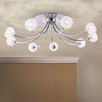 MADERNO modern mennyezeti lámpa, szatén nikkel, Ø76 cm