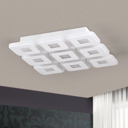 DOMINO modern LED mennyezeti lámpa , fehér, 2750lm