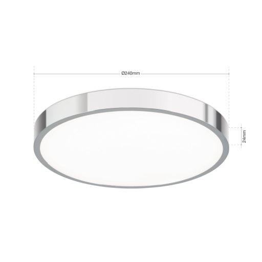 BULLY LED mennyezeti lámpa, króm, 24 cm