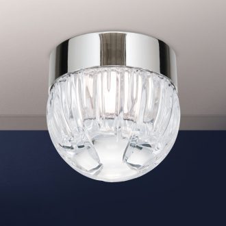   BALL modern LED mennyezeti lámpa, fényes nikkel, Ø10 cm, 3000 K