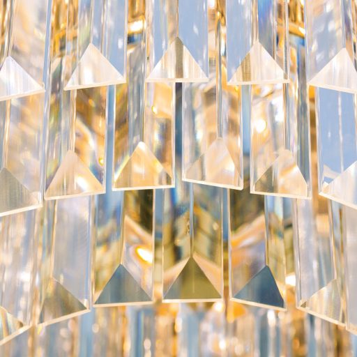 PRISM LED kristály mennyezeti lámpa, d:35 cm, 24 karátos arany