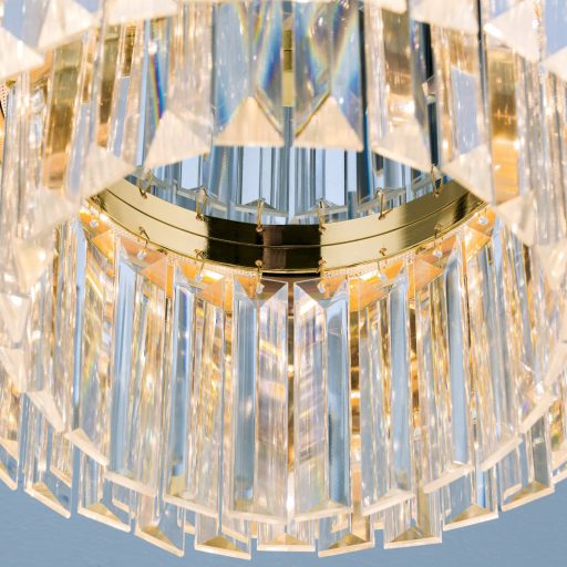 PRISM LED kristály mennyezeti lámpa, d:35 cm, 24 karátos arany