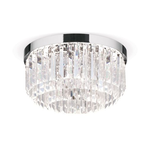 PRISM LED kristály mennyezeti lámpa, d:35 cm, króm