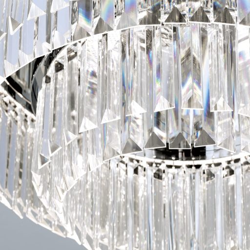 PRISM LED kristály mennyezeti lámpa, króm, d:55 cm