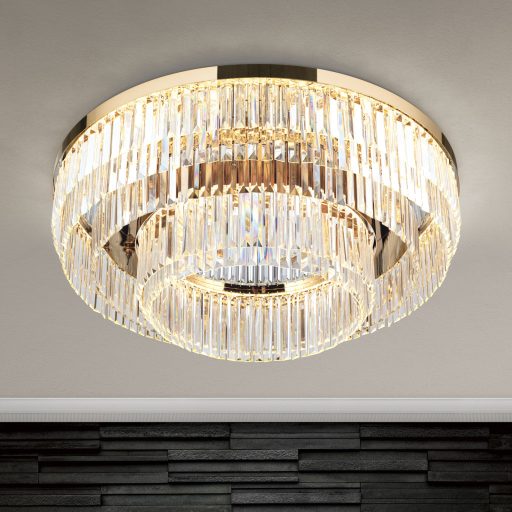 PRISM modern kristály LED mennyezeti lámpa , arany, 11600lm