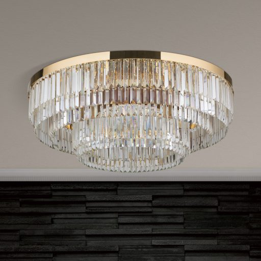 PRISM modern kristály LED mennyezeti lámpa , arany, 11600lm
