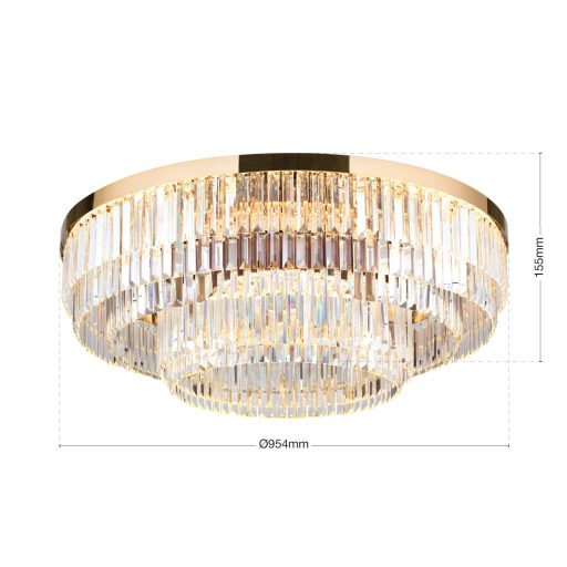 PRISM modern kristály LED mennyezeti lámpa , arany, 11600lm