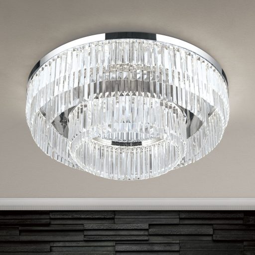 PRISM modern kristály LED mennyezeti lámpa , króm, 11600lm