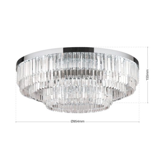 PRISM modern kristály LED mennyezeti lámpa , króm, 11600lm