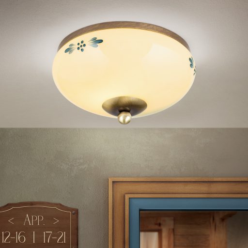 LANDHAUS rusztikus mennyezeti lámpa 1xE27, patina