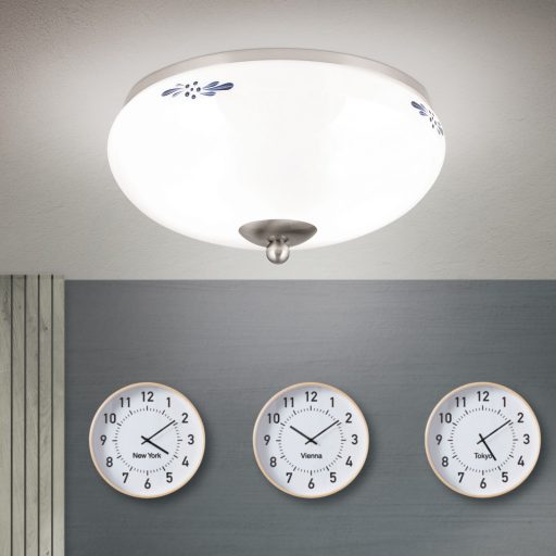 LANDHAUS rusztikus mennyezeti lámpa 2xE27, matt króm