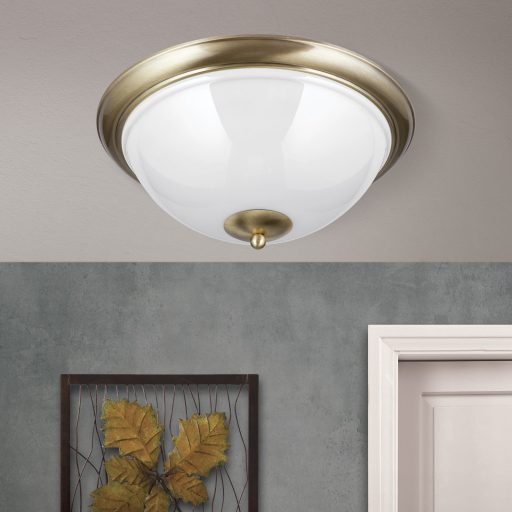 OLD LAMP klasszikus mennyezeti lámpa 3xE27, patina 50 cm  opál