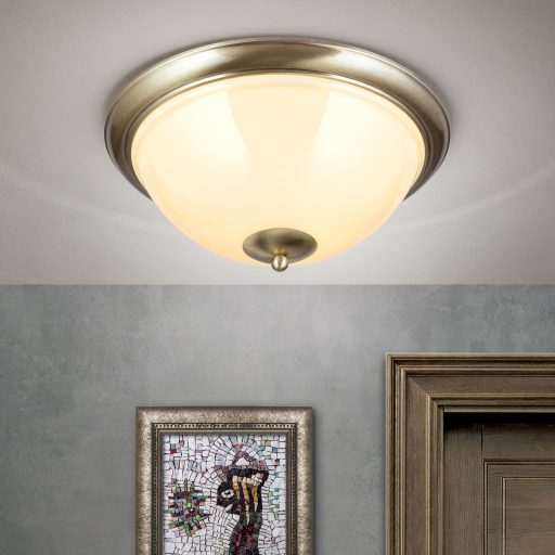 OLD LAMP klasszikus mennyezeti lámpa 3xE27, patina 50 cm sárga