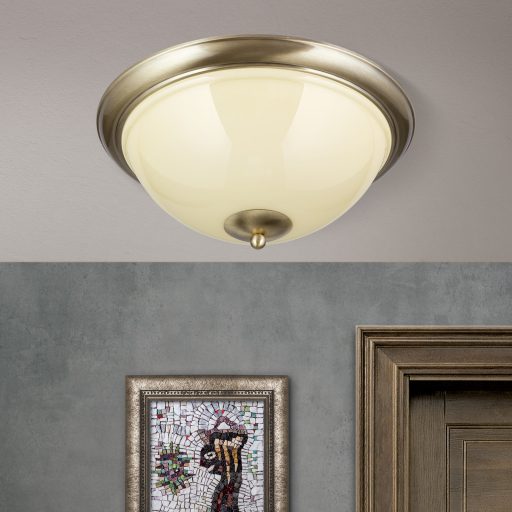 OLD LAMP klasszikus mennyezeti lámpa 3xE27, patina 50 cm sárga