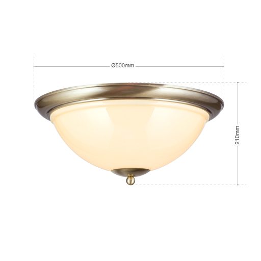 OLD LAMP klasszikus mennyezeti lámpa 3xE27, patina 50 cm sárga