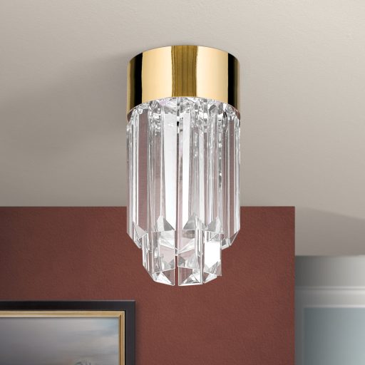 PRISM led kristály mennyezeti lámpa, 24 karátos arany