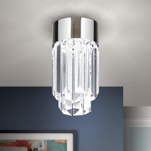 PRISM led kristály mennyezeti lámpa, króm, 600 lm