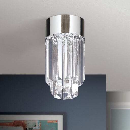 PRISM led kristály mennyezeti lámpa, króm, 600 lm