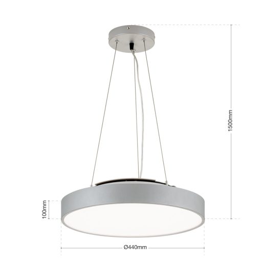 SPACE modern LED mennyezeti lámpa , titán, 4400lm