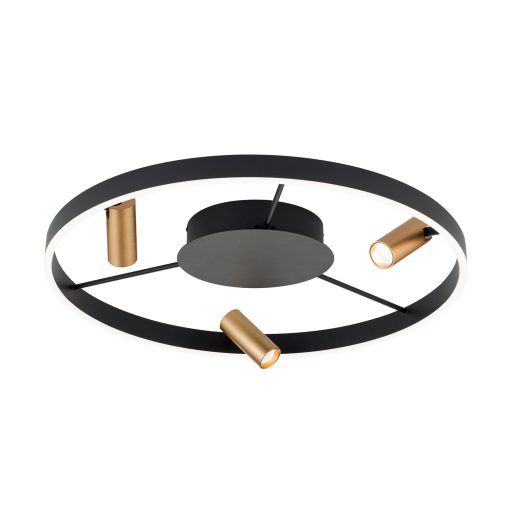 BERLIN modern LED mennyezeti lámpa , fekete/arany, 3000lm