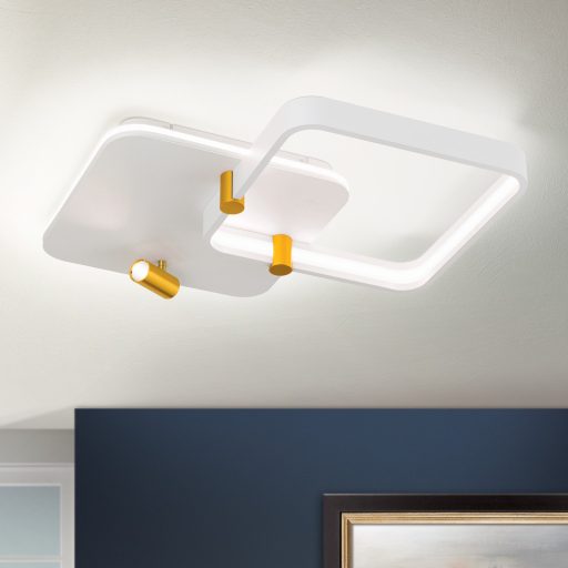 GRACE modern LED mennyezeti lámpa , matt fehér/arany, 2800lm