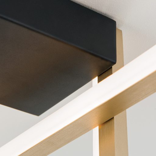 STARGATE modern LED mennyezeti lámpa , matt fekete/arany, 1800lm