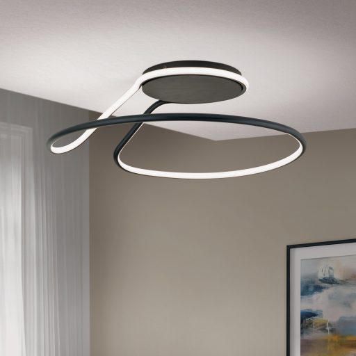 CLAIRE modern LED mennyezeti lámpa , fekete, 3800lm