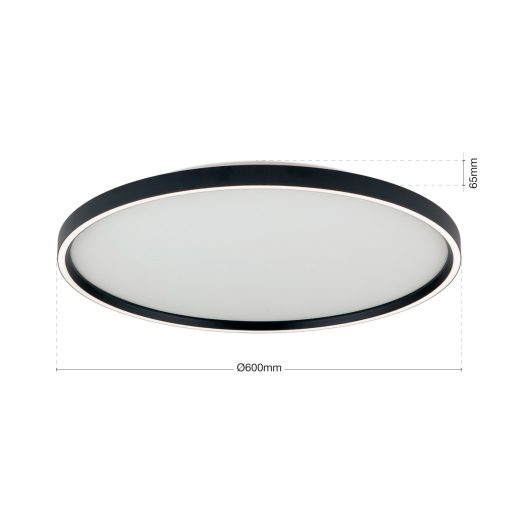 MASCA modern CCT LED mennyezeti lámpa , matt fekete, 3770lm