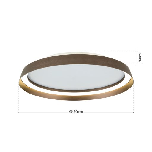 MANTA modern CCT LED mennyezeti lámpa , bronz, 2400lm