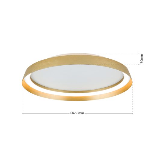 MANTA modern CCT LED mennyezeti lámpa , arany, 2400lm