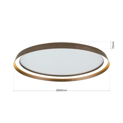 MANTA modern CCT LED mennyezeti lámpa , bronz, 2700lm