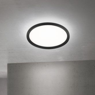   KANT modern LED mennyezeti lámpa, fekete, Ø40 cm, 2700–4000 K