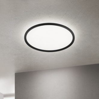   KANT modern LED mennyezeti lámpa, fekete, Ø60 cm, 2700–4000 K