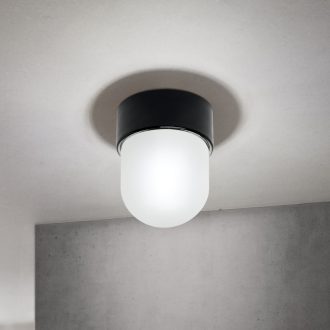 OSTIA modern mennyezeti lámpa, fekete, Ø9,8 cm