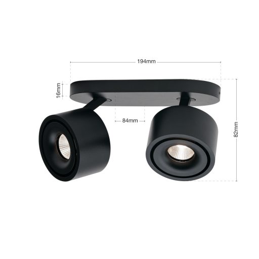 SPECTER modern CCT LED spot lámpa , fekete, 1400lm