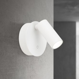  LUXY modern LED akkumulátoros fali spotlámpa, fehér, Ø8,1 cm, 2700–4000 K