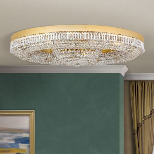 Saturn Mennyezeti lámpa 15x E27 Arany Modern kristály 120 cm