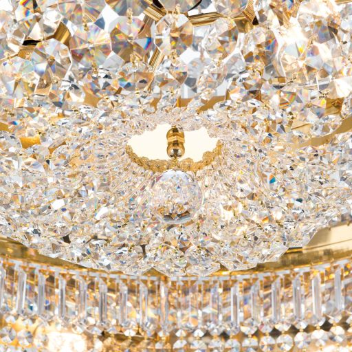 Saturn Mennyezeti lámpa 15x E27 Arany Modern kristály 120 cm