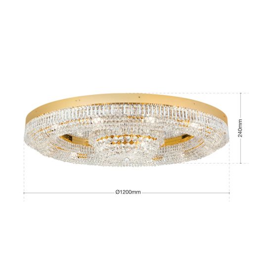 Saturn Mennyezeti lámpa 15x E27 Arany Modern kristály 120 cm