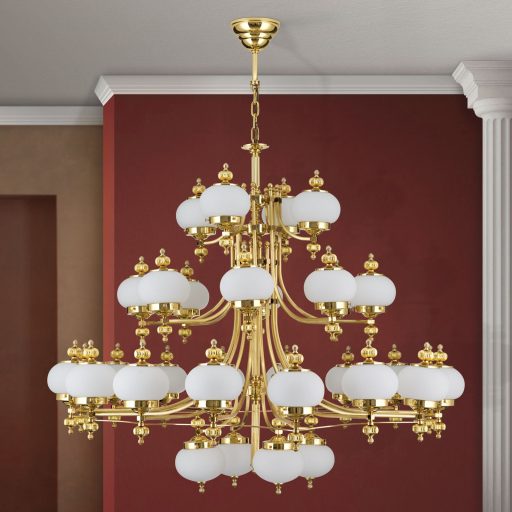 Wiener nostalgie Csillár 32x E27 Sárgaréz Klasszikus 150 cm