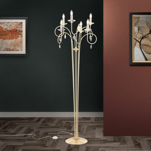 Giada Állólámpa 6x E14 Matt arany Modern kristály 57 cm