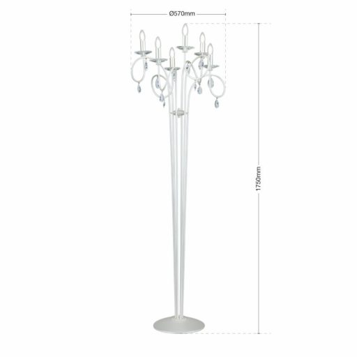 Giada Állólámpa 12x E14 Matt ezüst Modern kristály 57 cm