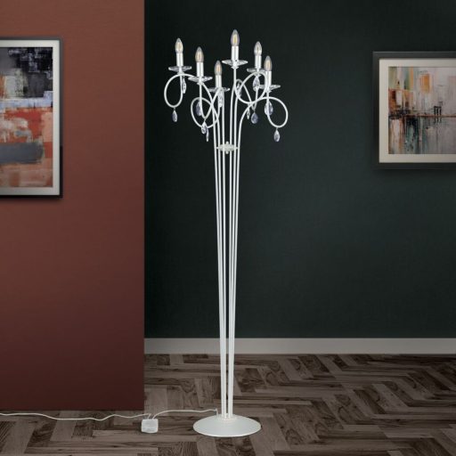 Giada Állólámpa 12x E14 Matt ezüst Modern kristály 57 cm