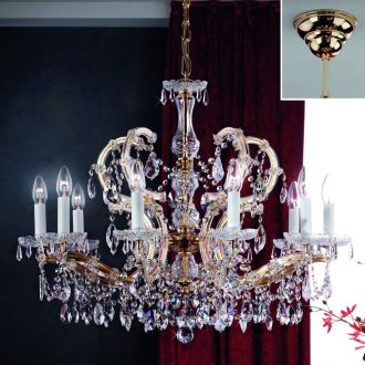   Maria theresia Csillár 10x E14 Arany Klasszikus kristály 90 cm