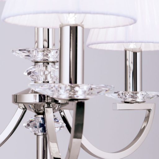 Avala Állólámpa 4x E14 Nikkel Klasszikus kristály 48 cm