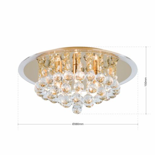 Gloria Mennyezeti lámpa Arany Modern kristály 38 cm